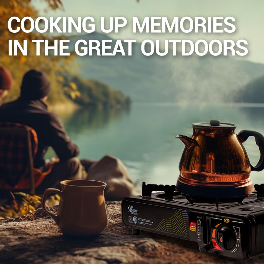 JoChef 9,500 BTU Portable Butane Camping Stove - Compact Gas Burner for Outdoor Cooking, Backpacking, Picnics & Emergency Preparedness