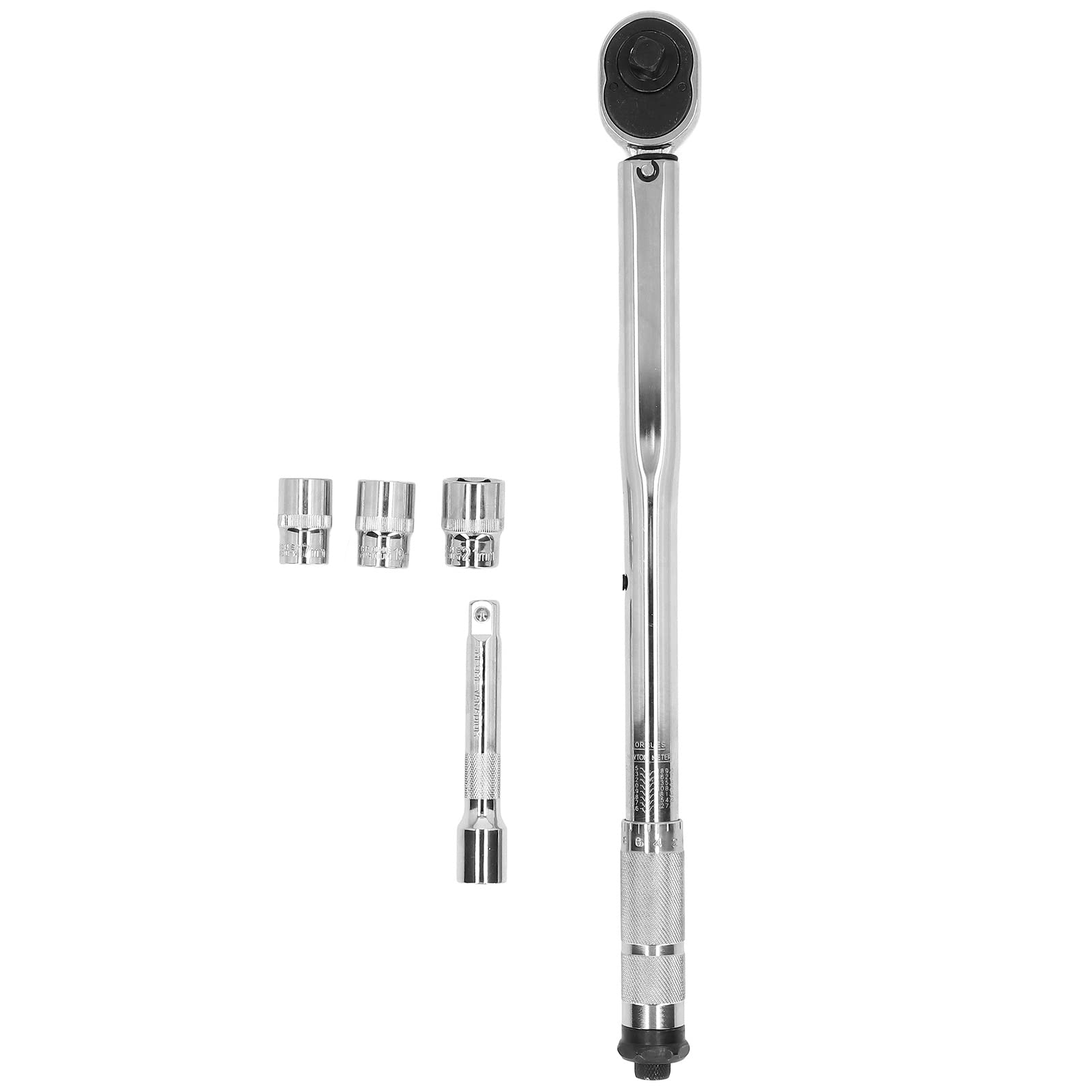 1/2in Drive Torsion Wrench Set with Ratchet Head & 125mm Extension Rod - 3PC Sockets Included - Polished Finish for Industrial Repair & Automotive Maintenance - Perfect for Tight Spaces & Heavy-Duty Mechanical Work