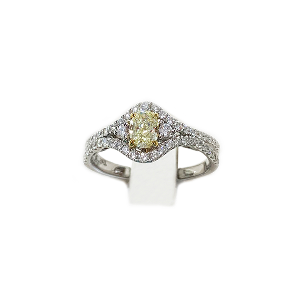 14K White Gold Yellow Diamond Ring for Women - Elegant Solitaire Engagement & Wedding Band - Perfect for Proposals, Anniversaries, and Special Occasions