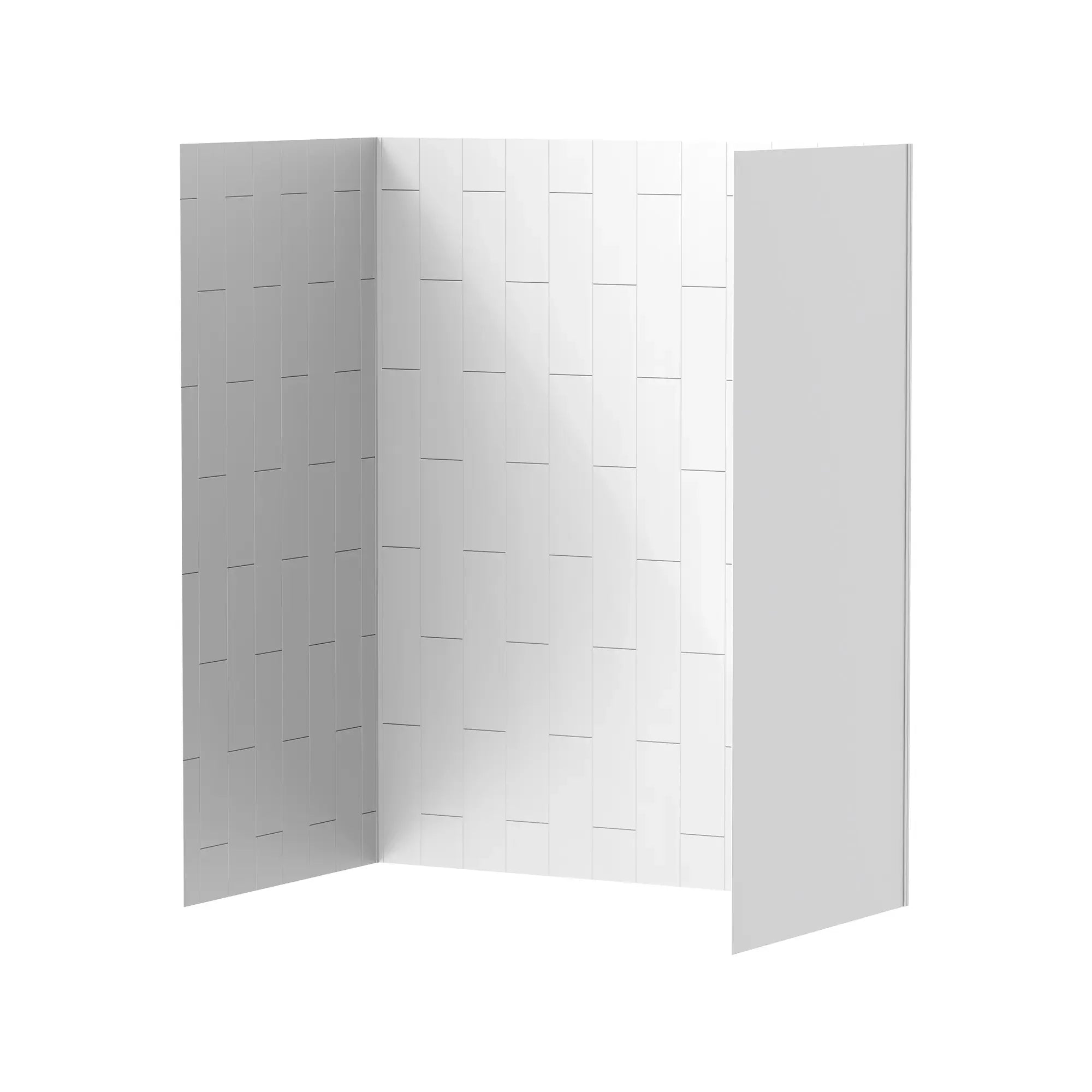 60 x 36 x 72 Inch Vertical Tile Bath Wall Set - Waterproof Bathroom Wall Panels for Shower Surround, Bath Tub Backsplash & Home Spa Renovation