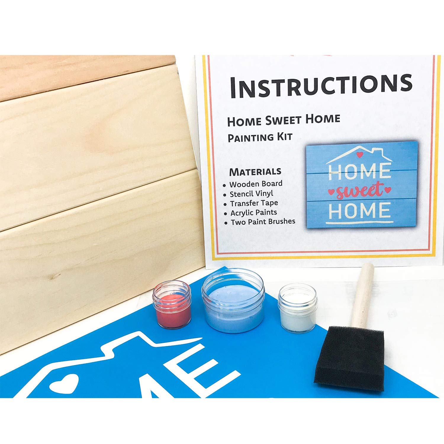 DIY Painting Kit - Home Sweet Home | Adult Painting Craft Kit for Beginners & Hobbyists | Perfect Housewarming Gift & Living Room Wall Art Decor | Great for Relaxation, Home Decoration & Creative Gifts