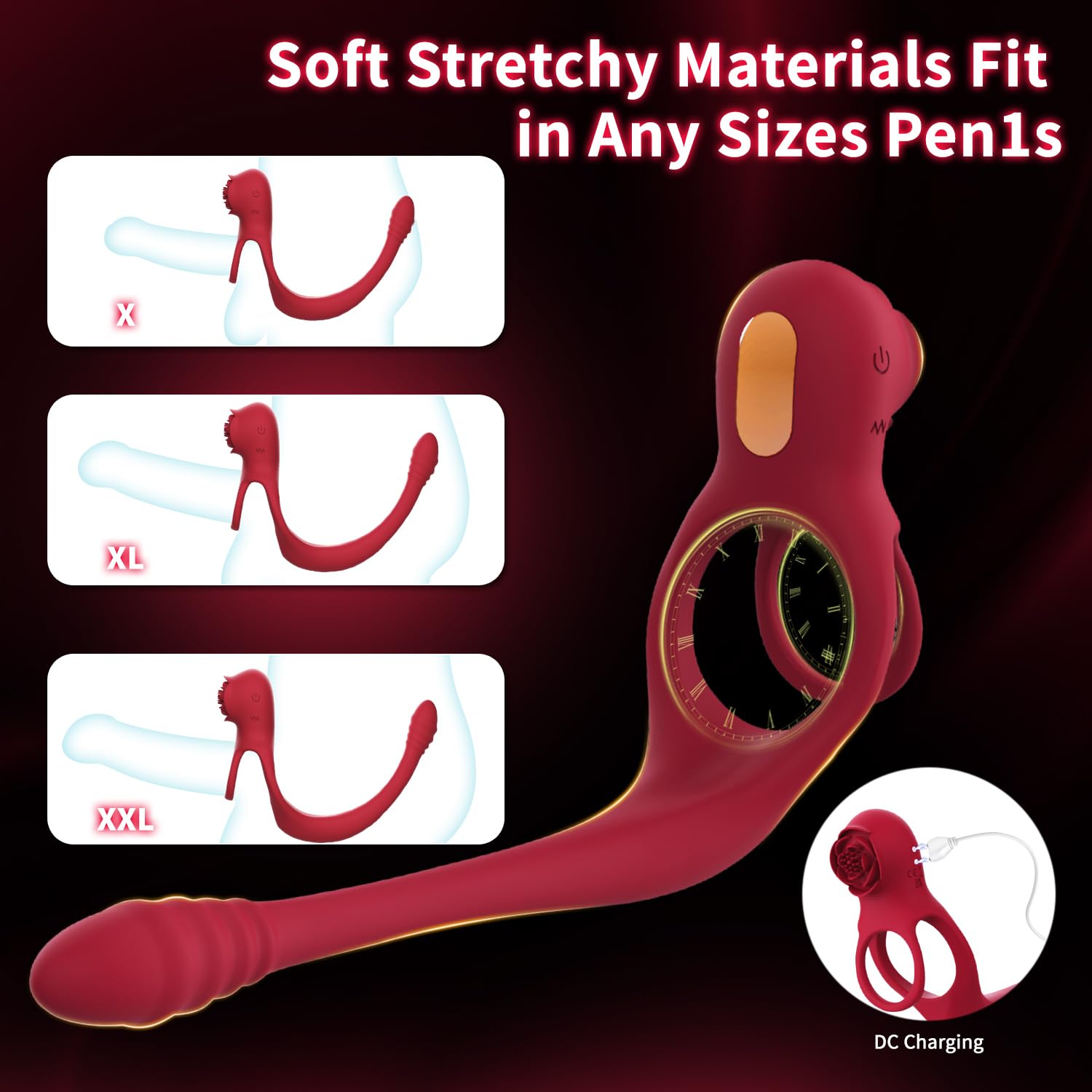 **Rose Vibrating Cock Ring with App Control - 10 Vibration Modes for Couples, Clit & Prostate Stimulation - Waterproof Penis Ring & Butt Plug Set for Men & Women (Perfect for Romantic Nights & Spicing Up Intimacy)**