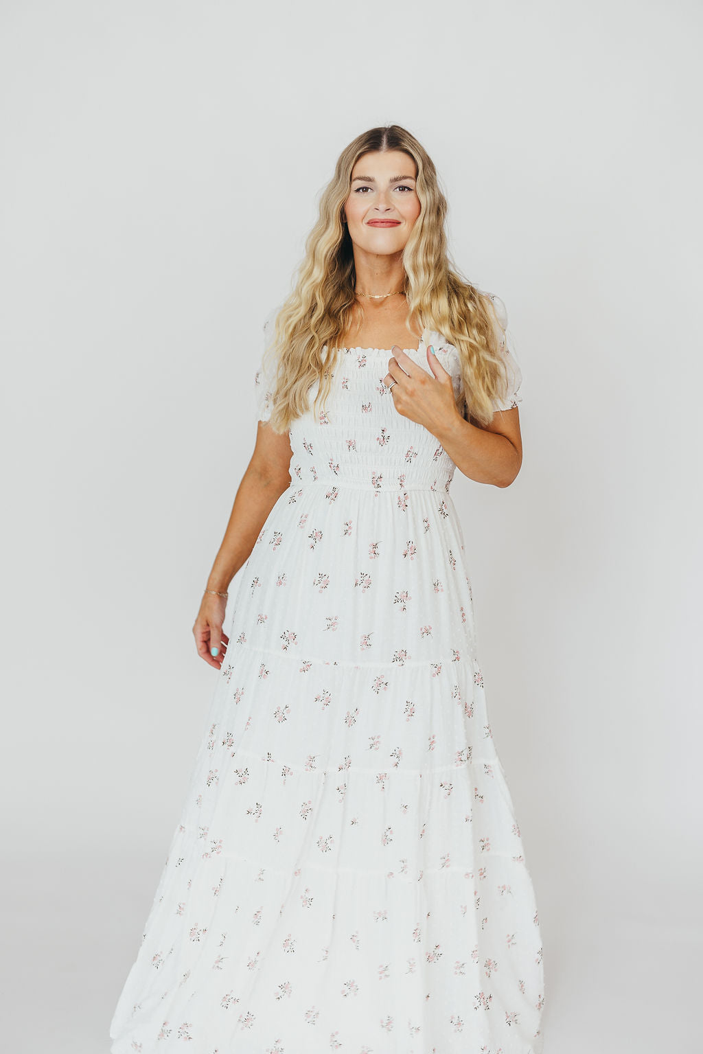 Harper Worth Women's Floral Maxi Dress - Pink Maternity Bump Friendly Long Dress for Pregnancy, Nursing & Postpartum | Perfect for Baby Showers, Beach Vacations & Summer Outfits