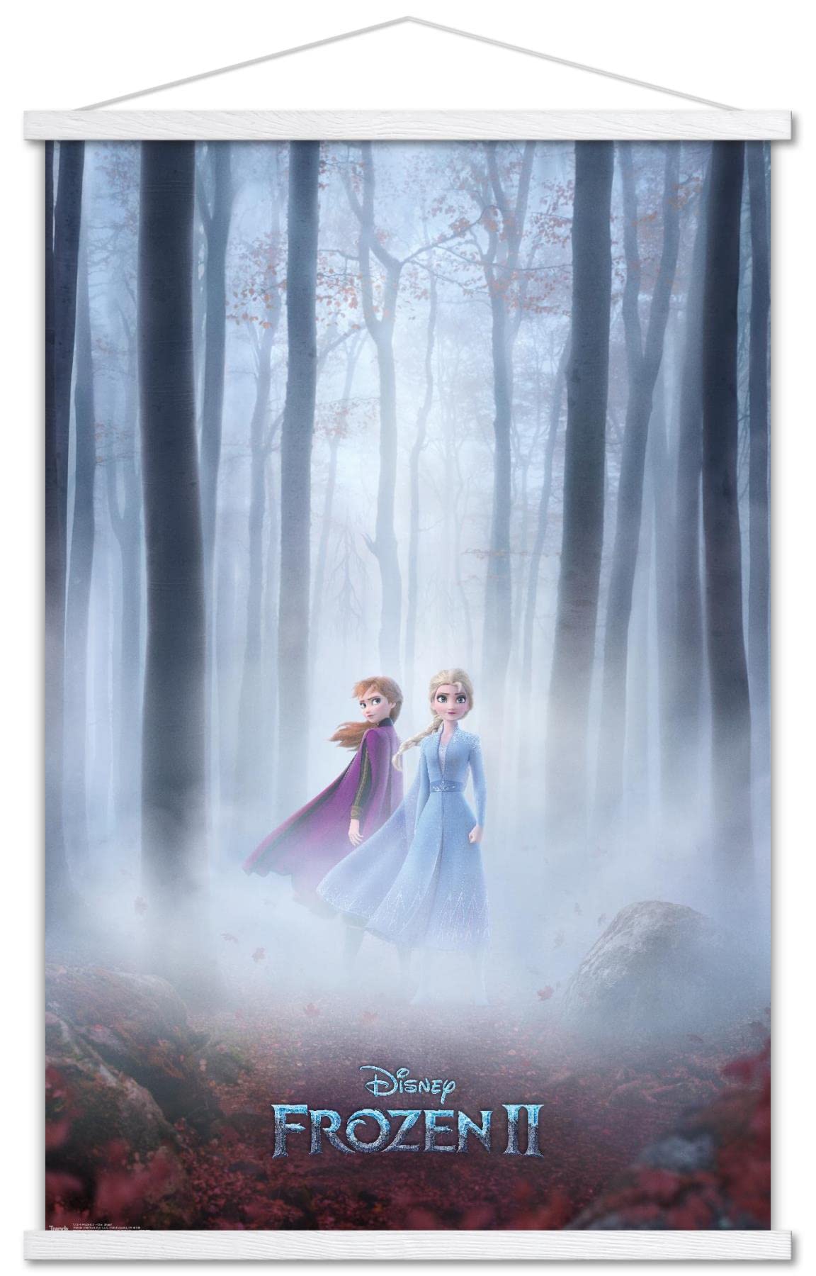 Disney Frozen 2 Wall Poster - Premium One Sheet 22.375x34 Inches with White Hanger | Official Movie Art for Kids Room Decor, Classroom, or Birthday Party