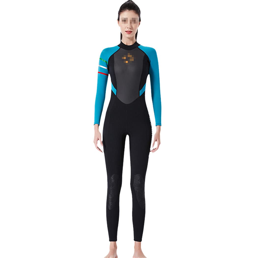 3mm Neoprene Shark Skin Wetsuit for Women - Full Body One Piece Swimsuit for Surfing, Scuba Diving, Snorkeling & Spearfishing - Thermal Protection for Cold Water Sports & Ocean Activities