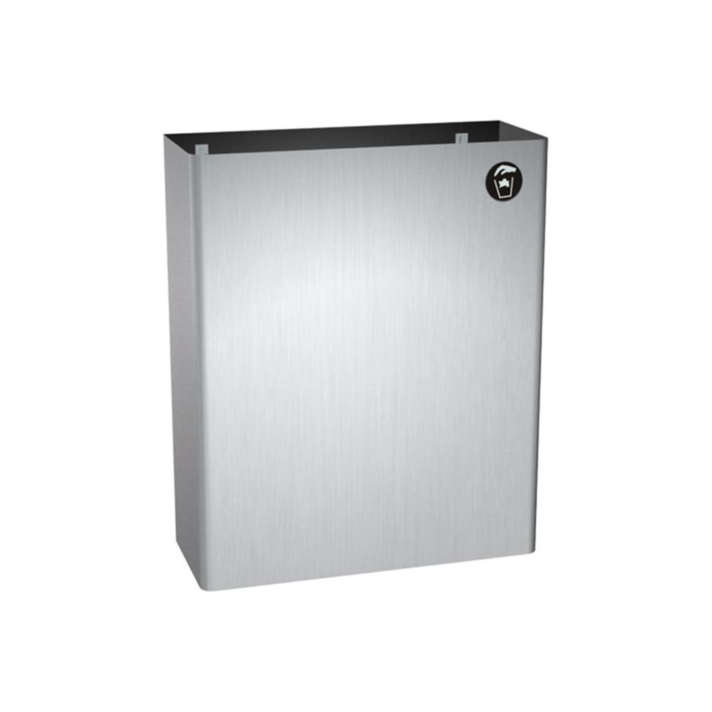 ASI 0828 Traditional 6.5 Gallon Surface Mounted Trash Can - Satin Finish for Office, Kitchen & Bathroom Waste Disposal