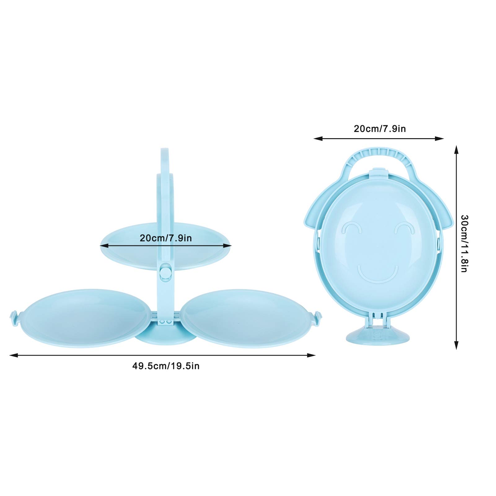 Portable Multilayer Folding Fruit Tray - Modern Living Room Tableware, Cupcake Stand & Dessert Display Tower for Birthday Parties, Baby Showers, Family Gatherings (Blue) - Perfect for Kids Snacks, Candy Display, and Fruit Storage