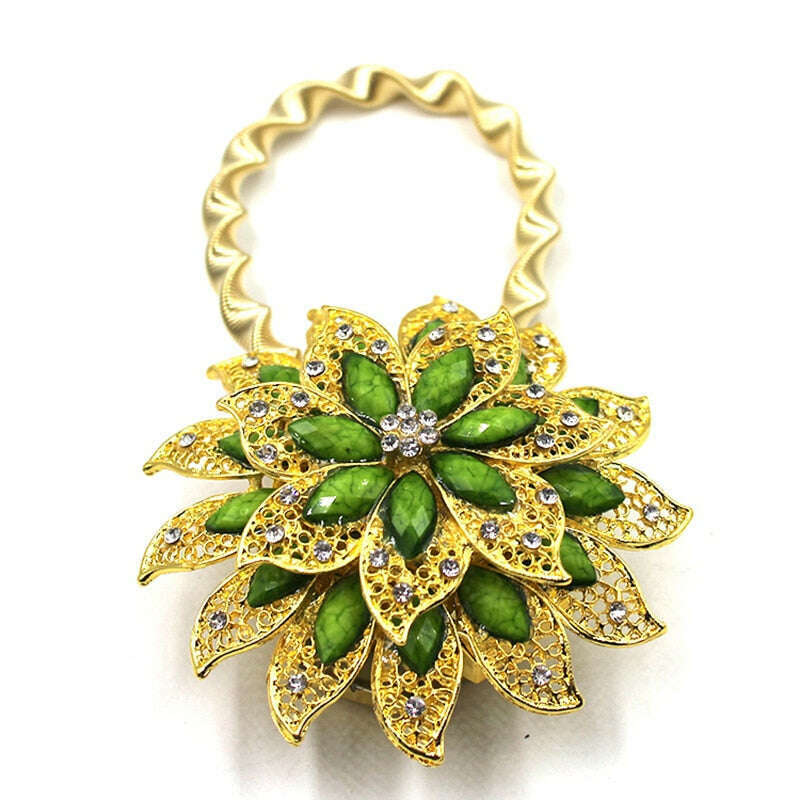 Pearl Simon Flower Shaped Rhinestone Magnetic Curtain Tiebacks - Elegant Window Drapery Holder for Living Room & Bedroom Decor