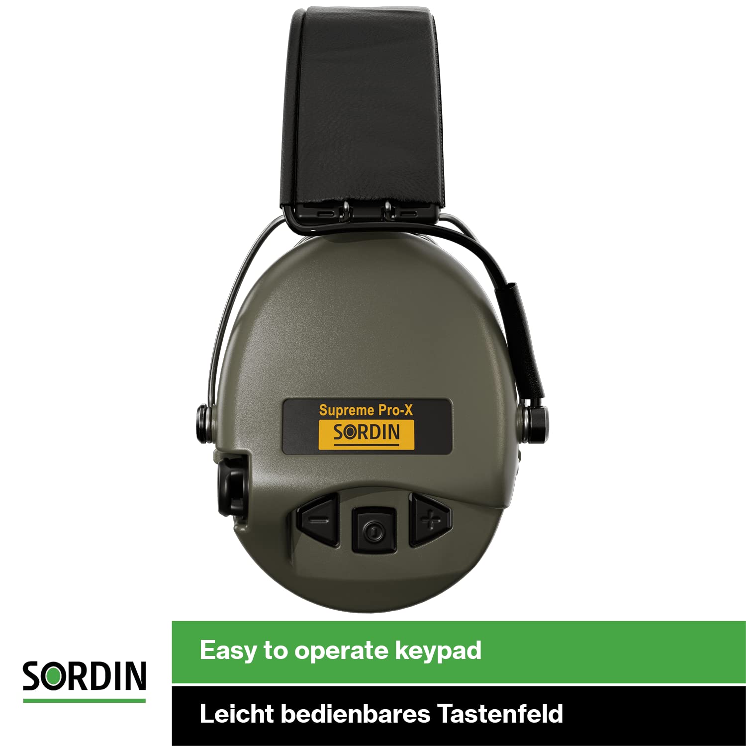 Sordin Supreme Pro-X Electronic Ear Muffs for Hunting & Shooting - Active Noise Reduction with Leather Headband & Gel Cushions - Perfect for Shooting Ranges, Hunting Trips & Outdoor Sports