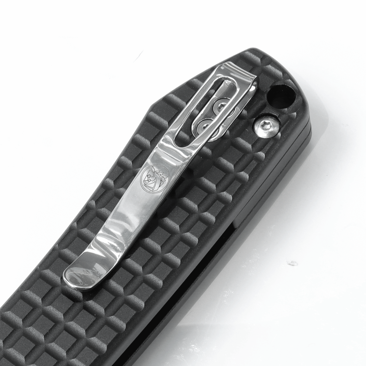 WMK Exclusive Vosteed Raccoon Crossbar Lock Folding Knife - Black Aluminum Frag Handle, 14C28N Steel Plain Edge, Satin Finish (RCCWA3) - Perfect for EDC, Outdoor Adventures, and Tactical Use
