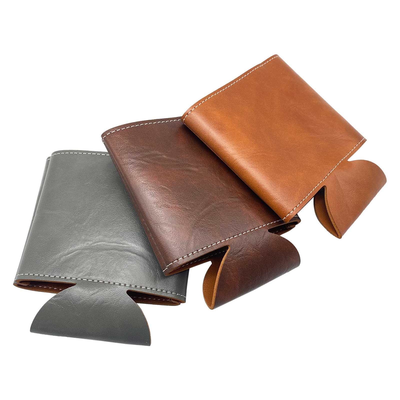 QOMOLANGMA 10PCS Personalized Engraved Leather Can Cooler Holders - Blank Beer & Beverage Can Sleeves for Custom Gifts (Gray, 3.54×2.76 Inches) - Perfect for Weddings, Parties, Camping & Outdoor Events