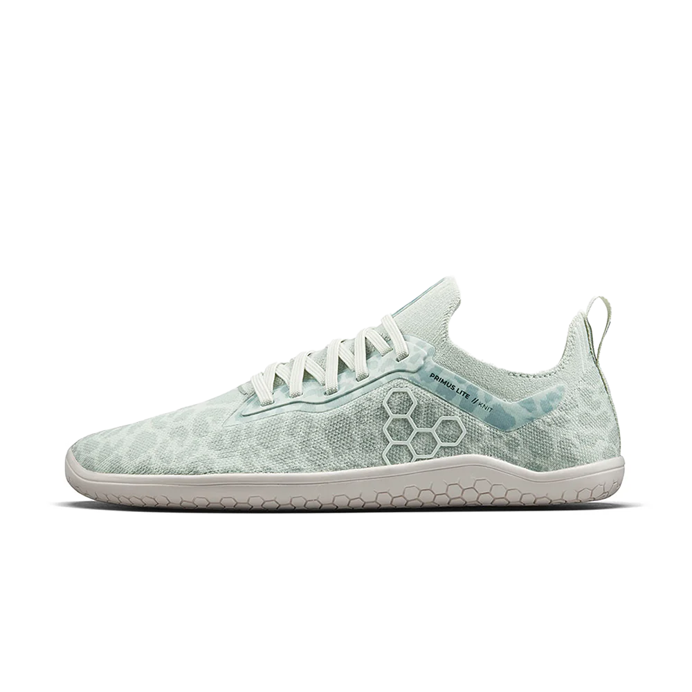 Vivobarefoot Primus Lite Knit Women's Barefoot Shoes - Frosted Mint Leopard Print | Minimalist Zero Drop Sneakers for Running, Gym & Everyday Wear (Clearance Sale)