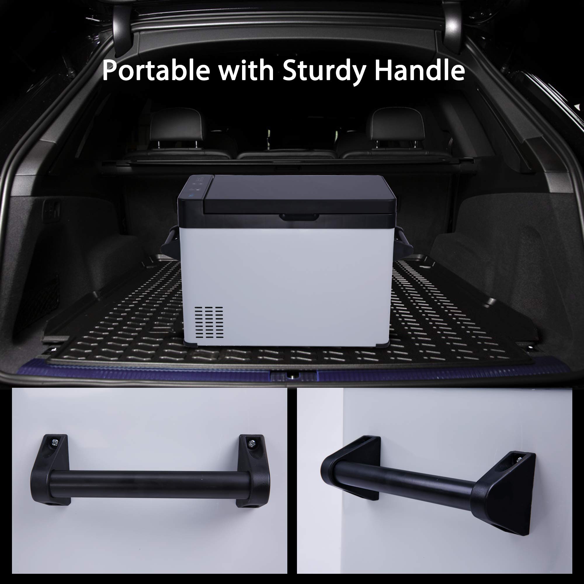 52 Quart Portable Car Refrigerator Freezer -7.6℉ to 68℉, 12V/24V DC Electric Cooler for RV, Truck, Boat & Camping | Perfect for Road Trips, Outdoor Adventures & Food Storage