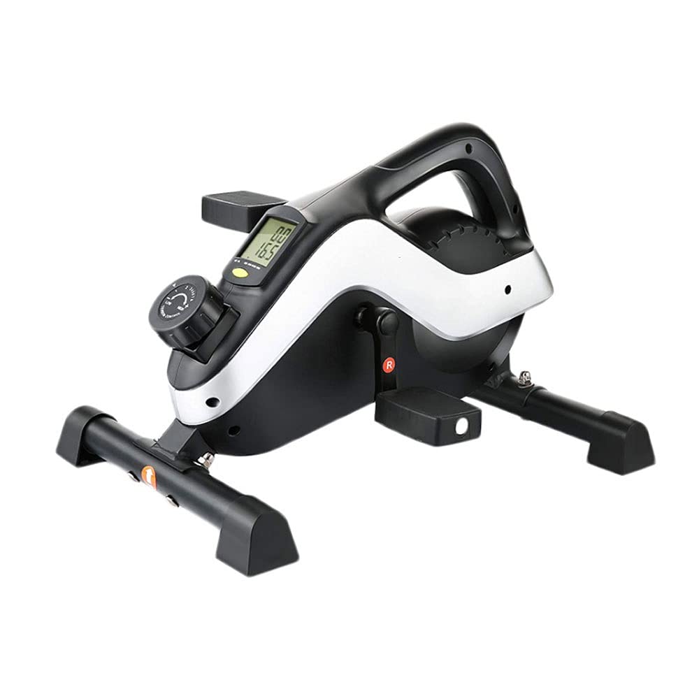 Portable Magnetic Mini Exercise Bike - Arm & Leg Pedal Exerciser for Home & Office Workout, Compact Desk Bike for Indoor Fitness, Black/White - Perfect for Under Desk Cycling & Physical Therapy