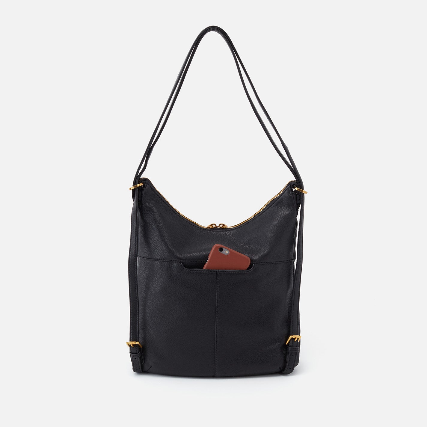 Premium Merrin Convertible Backpack in Pebbled Leather - Stylish Black Unisex Travel Bag for Work, School & Outdoor Adventures