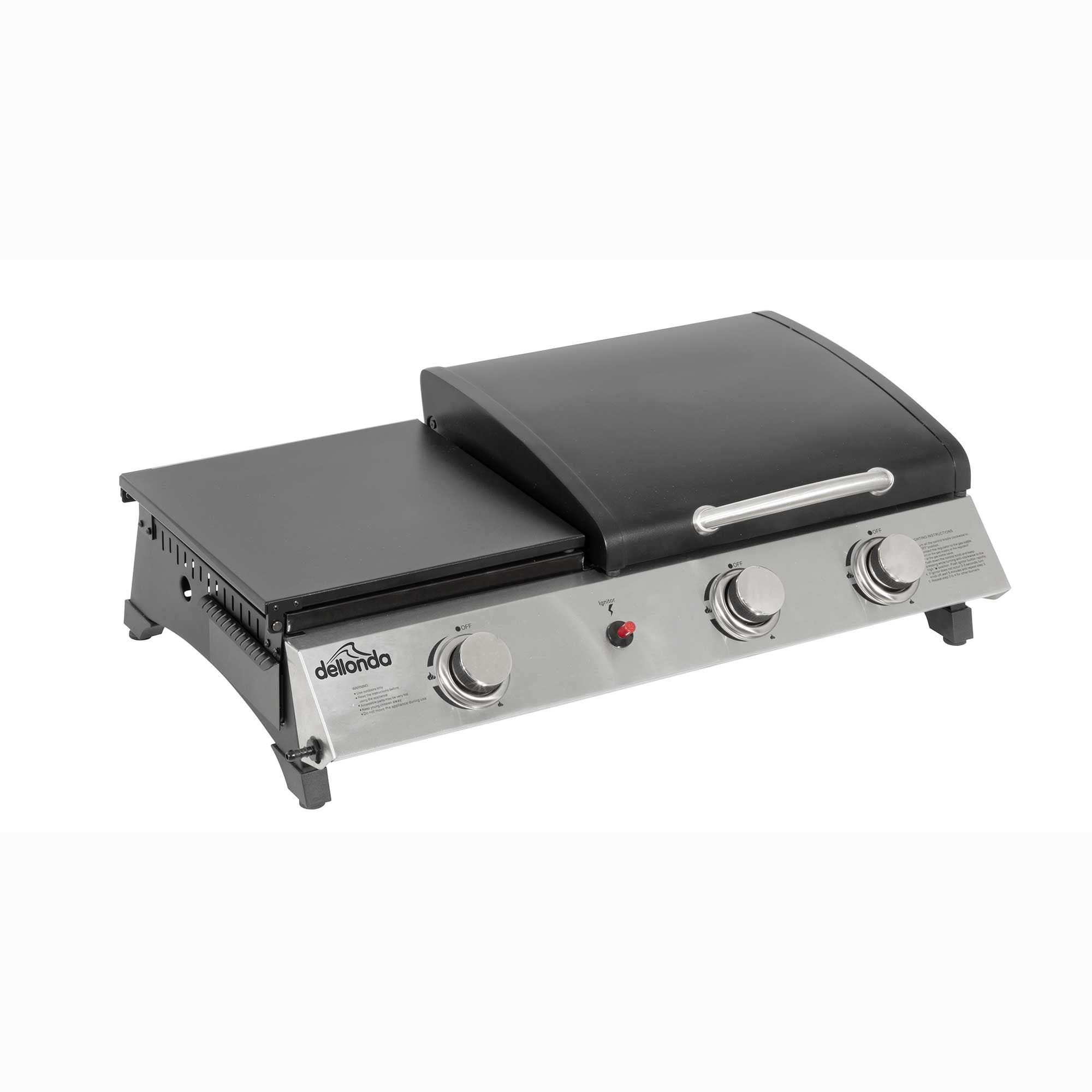 2+1 Burner Portable Gas Grill & Griddle - 8.5kW Stainless Steel Outdoor BBQ Hot Plate for Camping, Tailgating & Backyard Cooking (Model DG276)