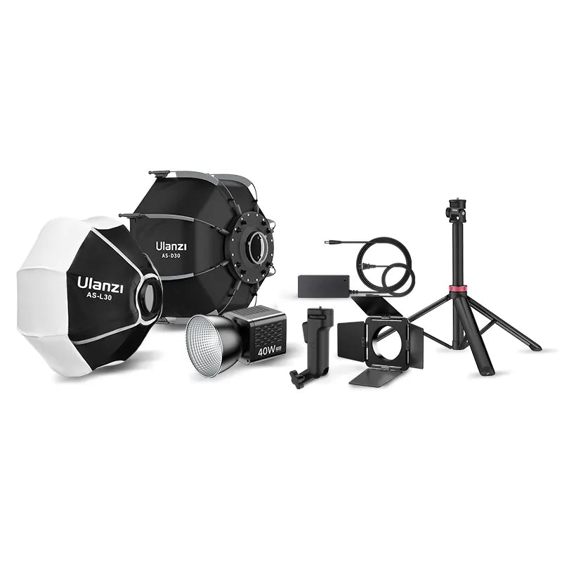Ulanzi 40W Portable LED Video Light Kit with Adjustable Brightness & Color Temperature - Perfect for YouTube, Vlogging, Photography, and Studio Lighting
