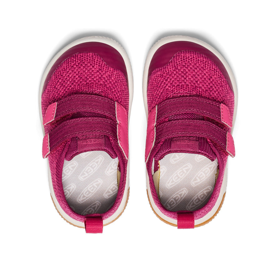 KNX Knit Double Strap Toddler Shoes | Comfortable Baby Walking Shoes for Boys & Girls | Beaujolais/Raspberry Color | Perfect for First Steps, Playtime & Everyday Wear