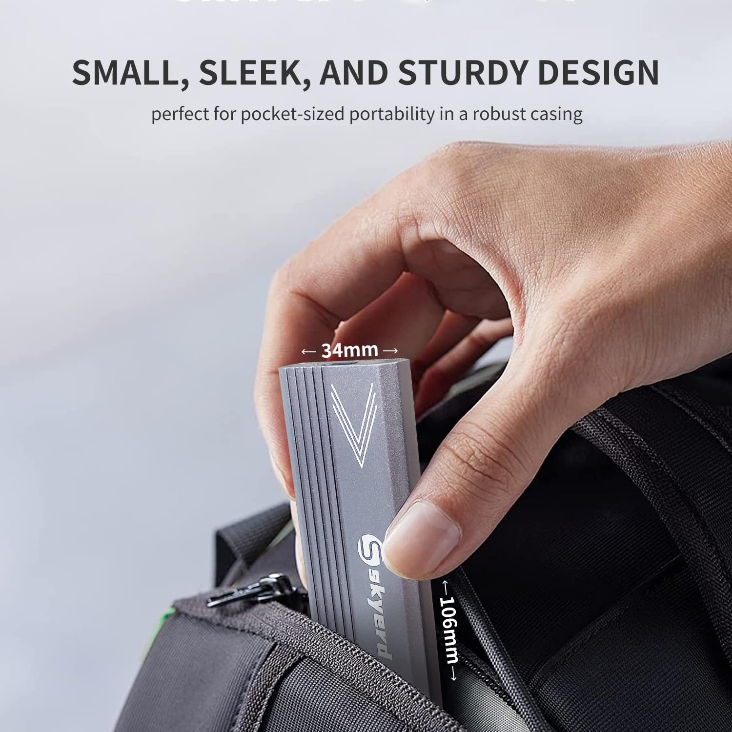 512GB M.2 NVMe PCIe Portable External SSD with USB 3.1 Gen 2 (10Gbps) - Up to 1050MB/s Transfer Speed - USB-C Adapter for PC, Mac, Laptop - Ideal for Students, Professionals & Gaming - Space Gray | Fast Data Storage for Work, School & Creative Projects