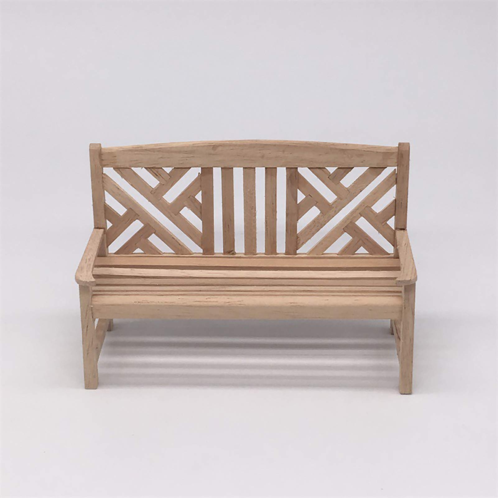 1/12 Scale Dollhouse Porch Armchair & Long Bench - Wooden Miniature Furniture for 1:12 Scale Dollhouse - Perfect for Kids Play, Collectors & DIY Miniature Scenes - Kids Gift & Home Decor Accessory