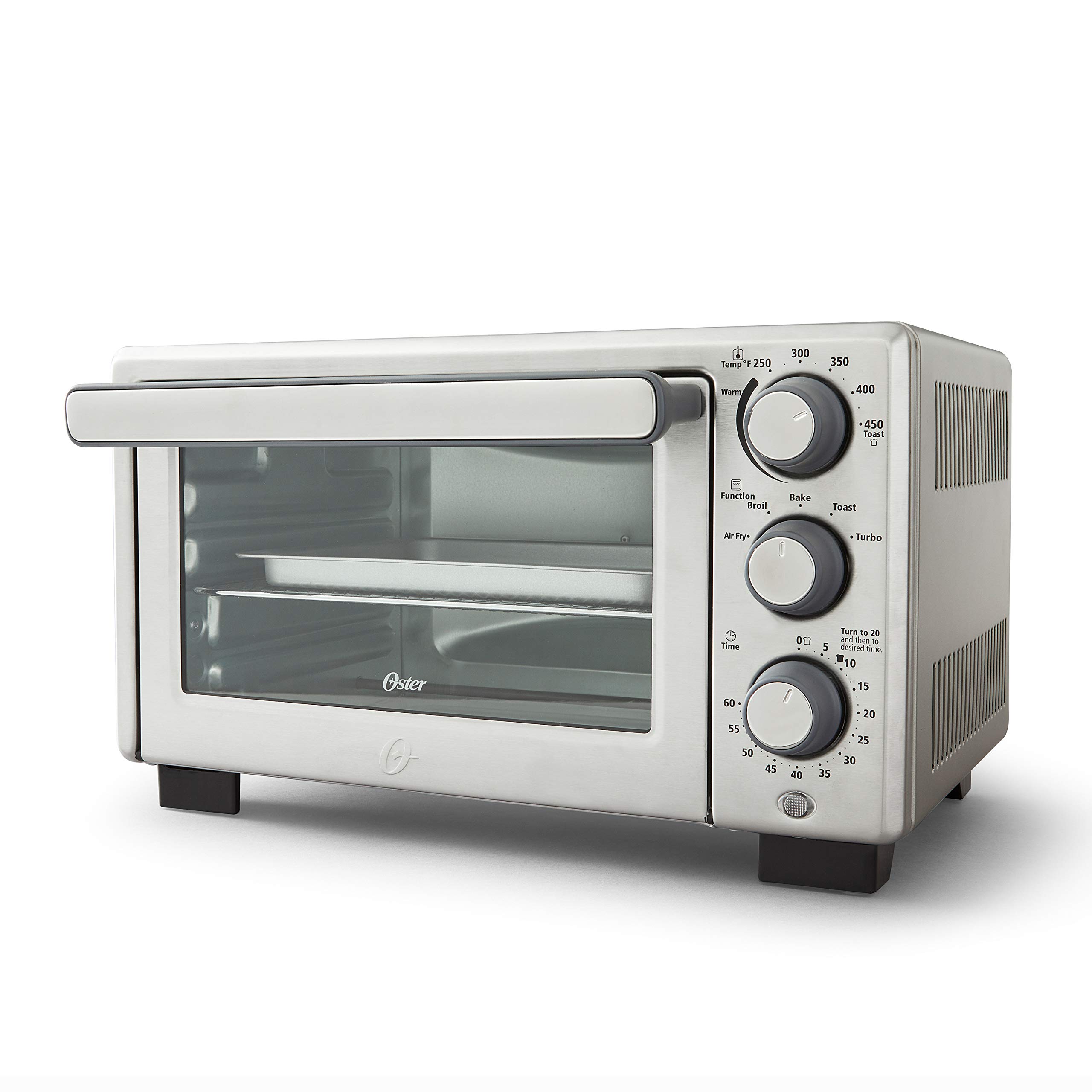 Oster® Compact Countertop Oven with Air Fryer - 6-Slice Stainless Steel Toaster Oven for Baking, Roasting & Reheating | Perfect for Small Kitchens, Dorms & Apartments