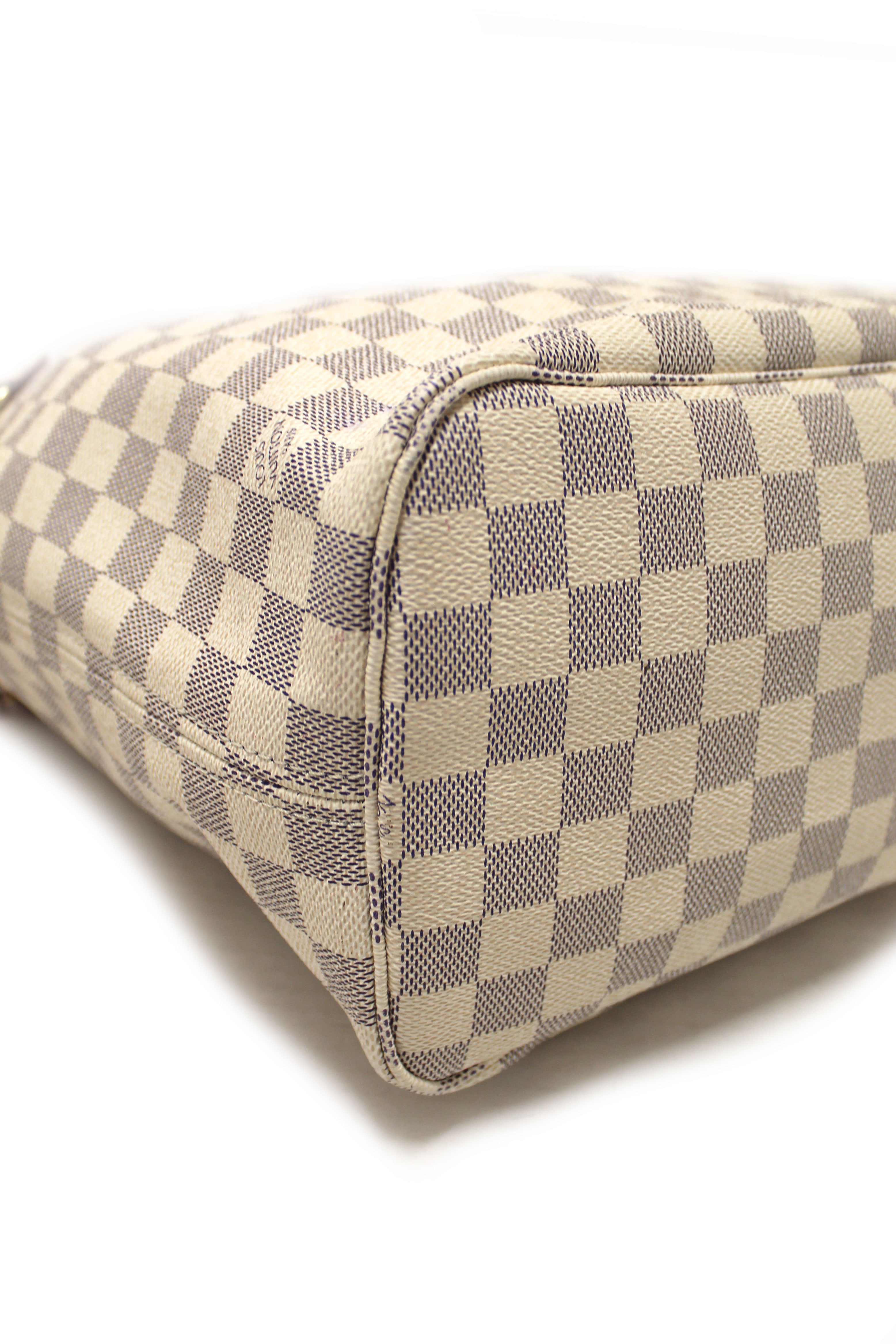 Authentic Louis Vuitton Damier Azur Neverfull MM Tote Shoulder Bag - Luxury Designer Handbag for Women, Perfect for Work, Travel & Everyday Use