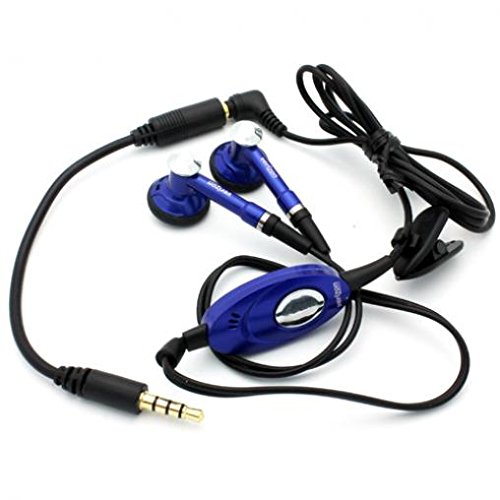 Verizon Wired Headset with Microphone - Hands-Free Dual Earbuds for Motorola Moto G7/G7 Power/G7 Play - Includes 2.5mm to 3.5mm Adapter (Blue) - Perfect for Driving, Office Calls & Online Meetings