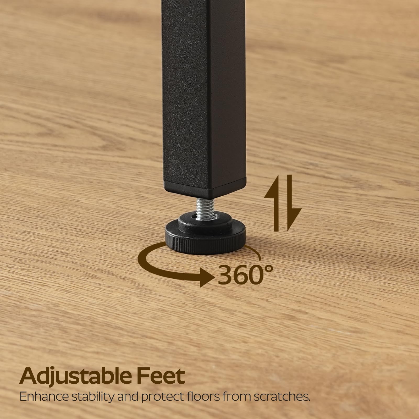 LED Bar Table with Metal Frame - Counter Height Pub Table for Living Room, Dining Room & Game Room - Rustic Brown & Black BT01DBR - Perfect for Entertaining, Gaming & Home Decor