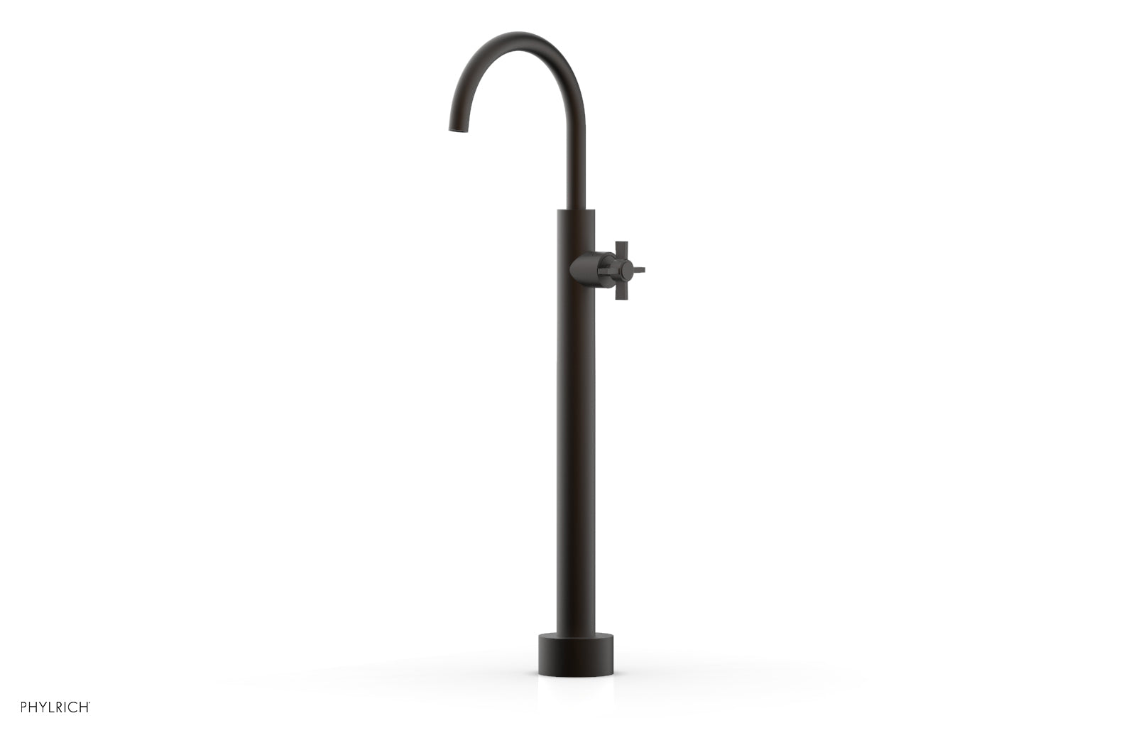 BASIC Low Floor Mount Tub Filler with Cross Handle - D132 44 04 - Perfect for Modern Bathroom Renovations and Spa-Like Showers
