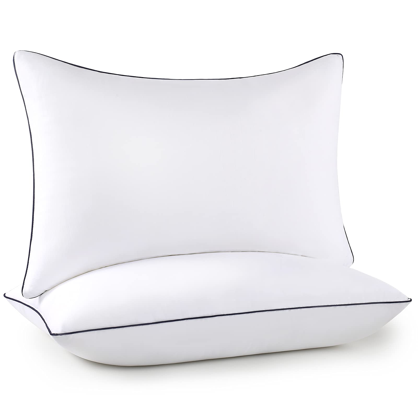 2 Pack Queen Size Cooling Bed Pillows for Side, Back & Stomach Sleepers - Luxury Soft Supportive Down Alternative Pillows with Plush Filling (White) | Perfect for Hot Sleepers & Allergy Relief