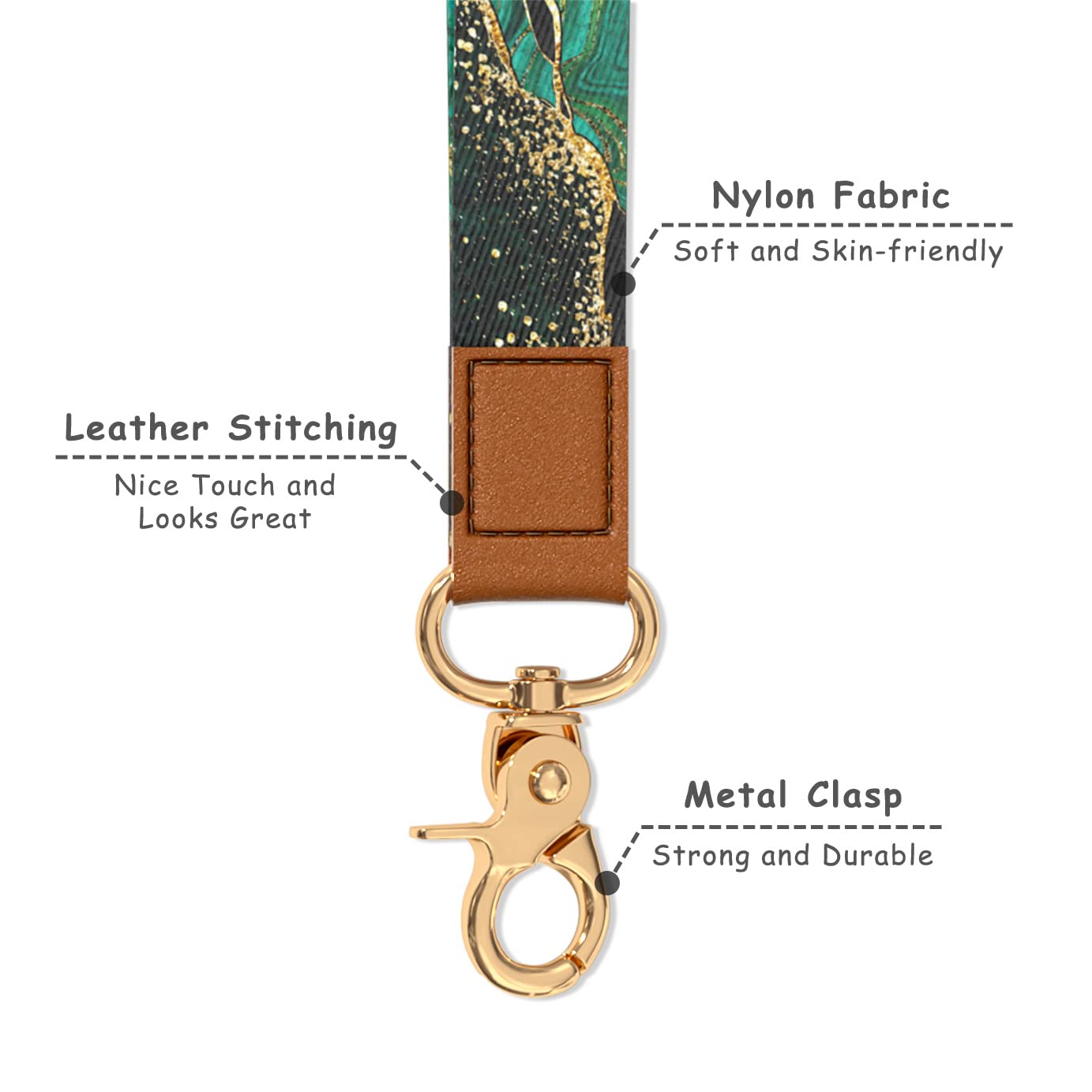 Stylish Wrist Lanyard Keychain for Women & Men - Secure Holder for Car Keys, ID Badges, Cards, Wallet & Phone - Perfect for Work, Travel & Outdoor Activities