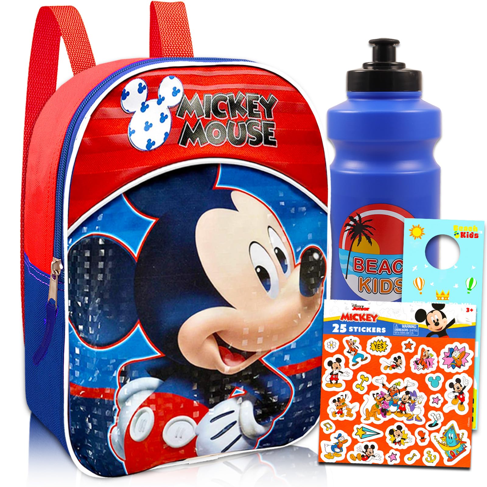 Mickey Mouse Mini Backpack for Toddler Boys & Girls - Cute Disney Preschool Backpack Set with 11