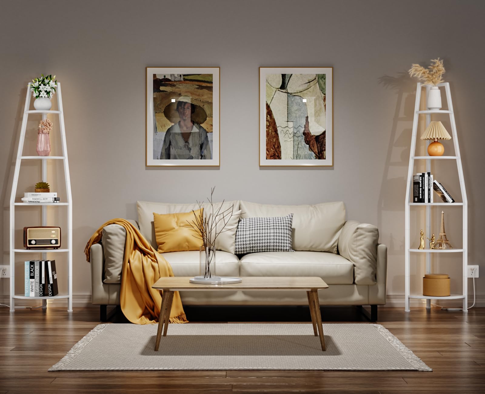 Furnulem 5-Tier Corner Shelf with LED Lights - 67.2