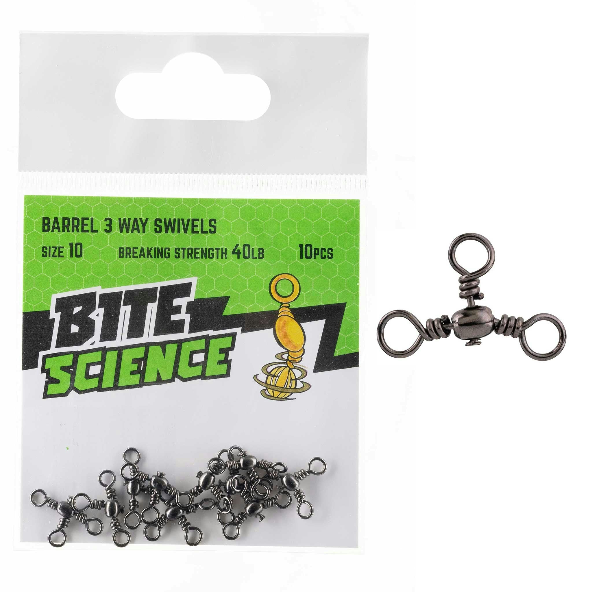 Bite Science Swivels Barrel 3 Way Fishing Lure - Perfect for Bass, Trout and Saltwater Fishing - Ideal for Freshwater and Ocean Angling Adventures