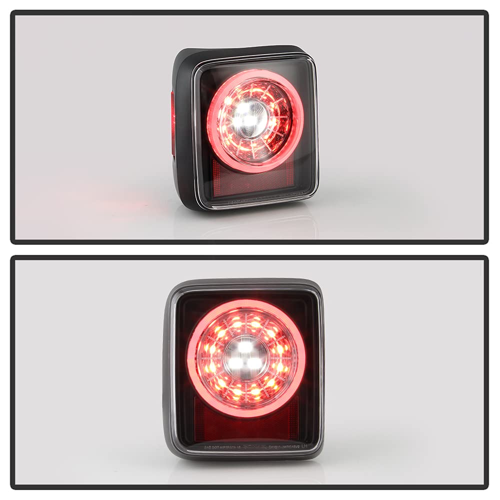 ACANII Black Housing LED Round Sequential Tail Lights for 2018-2022 Jeep Wrangler JL | Halogen Type Replacement | Enhanced Visibility & Style for Off-Road Adventures