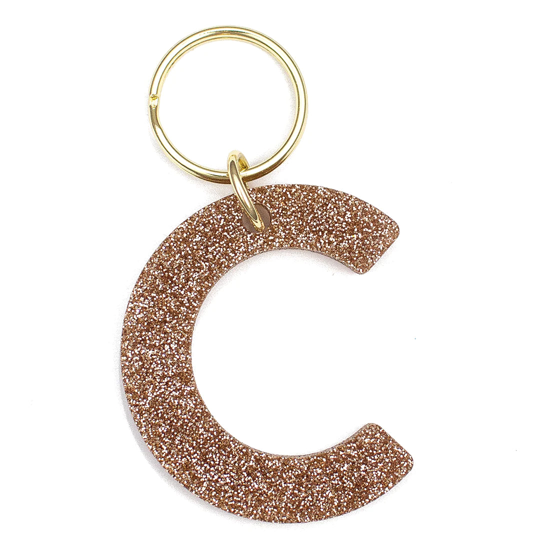 Custom Glitter Letter Keychain - Personalized Initial Keychain for Women, Girls - Perfect for Gifts, Backpacks, Purses & Keyrings