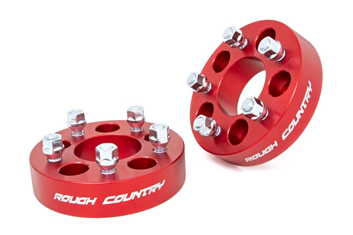 1.5 Inch Wheel Spacers for Jeep Cherokee XJ, Comanche MJ & Wrangler TJ - 5x4.5 Bolt Pattern - Red Anodized (1090RED) - Enhance Off-Road Performance & Stance