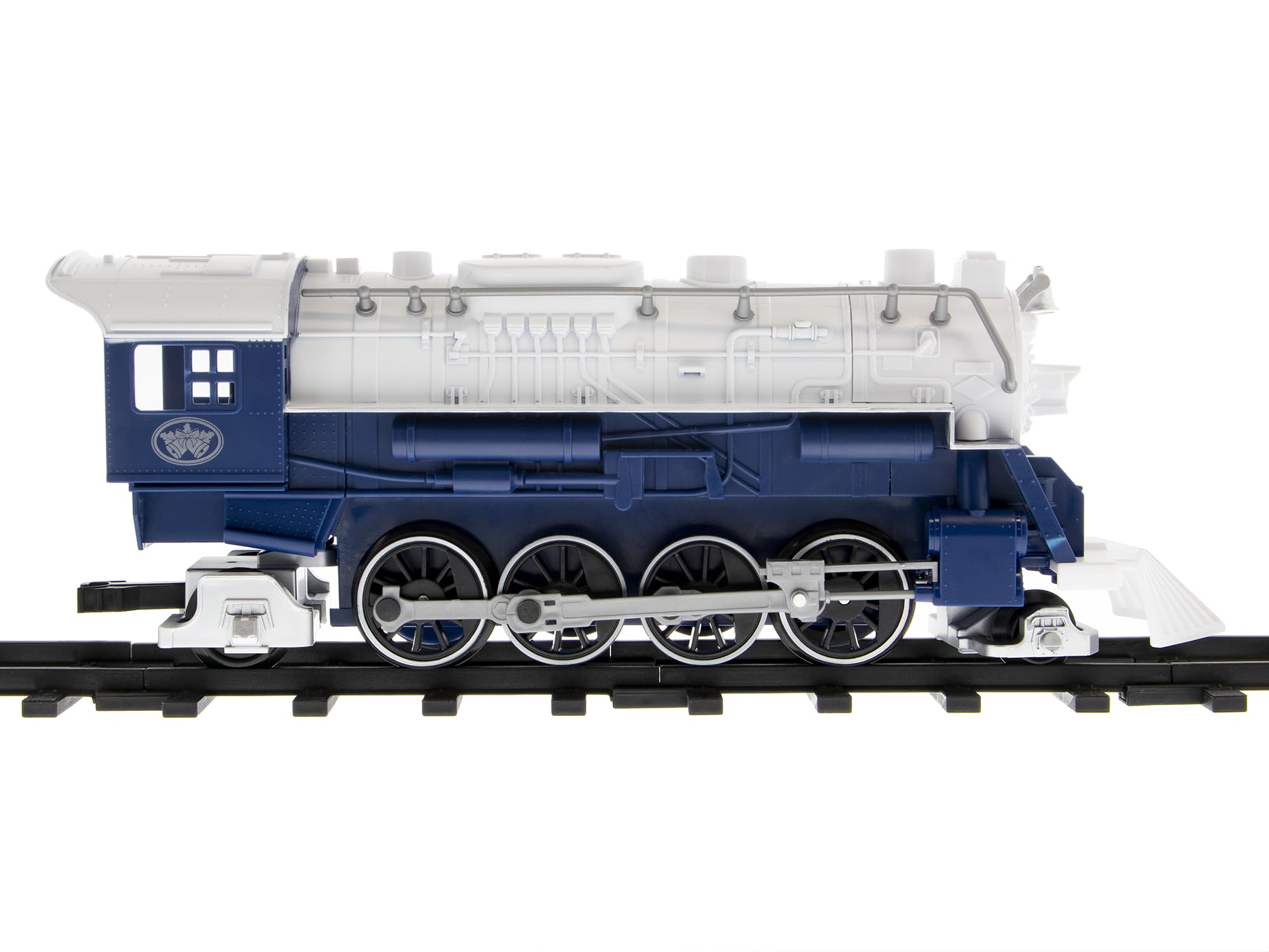 Lionel Battery-Powered Silver Bells Express Electric Train Set with Locomotive, 4 Train Cars, Oval Track & Remote Control - Realistic Train Sounds & LED Lights for Kids Ages 4+ | Christmas Decor, Holiday Display & Children's Educational Toy