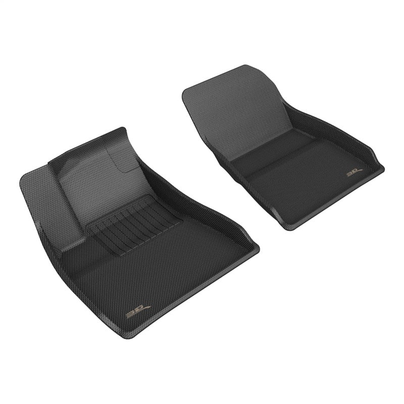 3D MAXpider 2024+ Tesla Model 3 Kagu 1st Row Custom Fit Floor Mats - Premium All-Weather Protection & Anti-Slip Design for Front Seats | Perfect for Daily Commute, Road Trips & Winter Driving