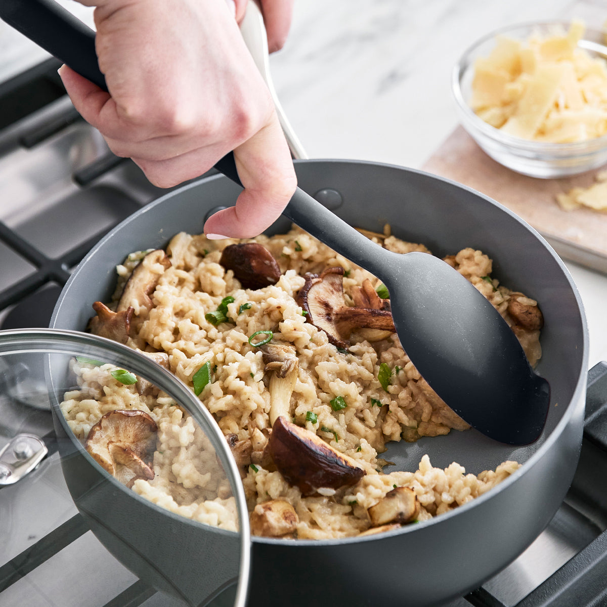 Premium Platinum Silicone Flat Head Spoon - BPA-Free, Heat-Resistant Kitchen Utensil for Cooking, Baking & Baby Feeding (Gray) - Ideal for Non-Stick Cookware, Mixing, Serving & Meal Prep