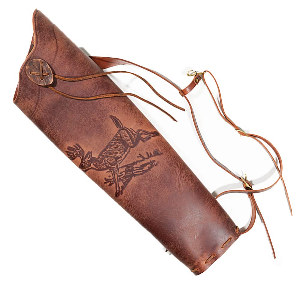 Premium Leather Whitetail Classic Back Quiver for Archery Hunting - Right & Left Hand Options | Perfect for Outdoor Adventures, Target Practice & Bowhunting
