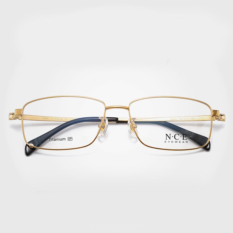 Bclear Men's Full Rim Square Titanium Eyeglasses Sc8357 - Lightweight Durable Frame for Work, Reading & Fashion | Stylish Prescription Glasses for Men