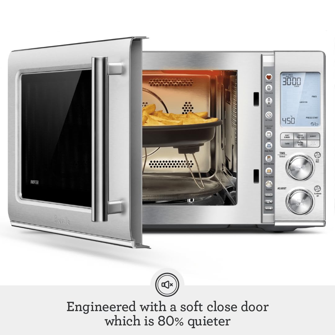 Breville Combi Wave 3-in-1 Microwave Oven BMO870BSS | 1.2 Cu. Ft Countertop Microwave with Grill & Convection | Brushed Stainless Steel | Perfect for Small Kitchens, Dorms & Offices