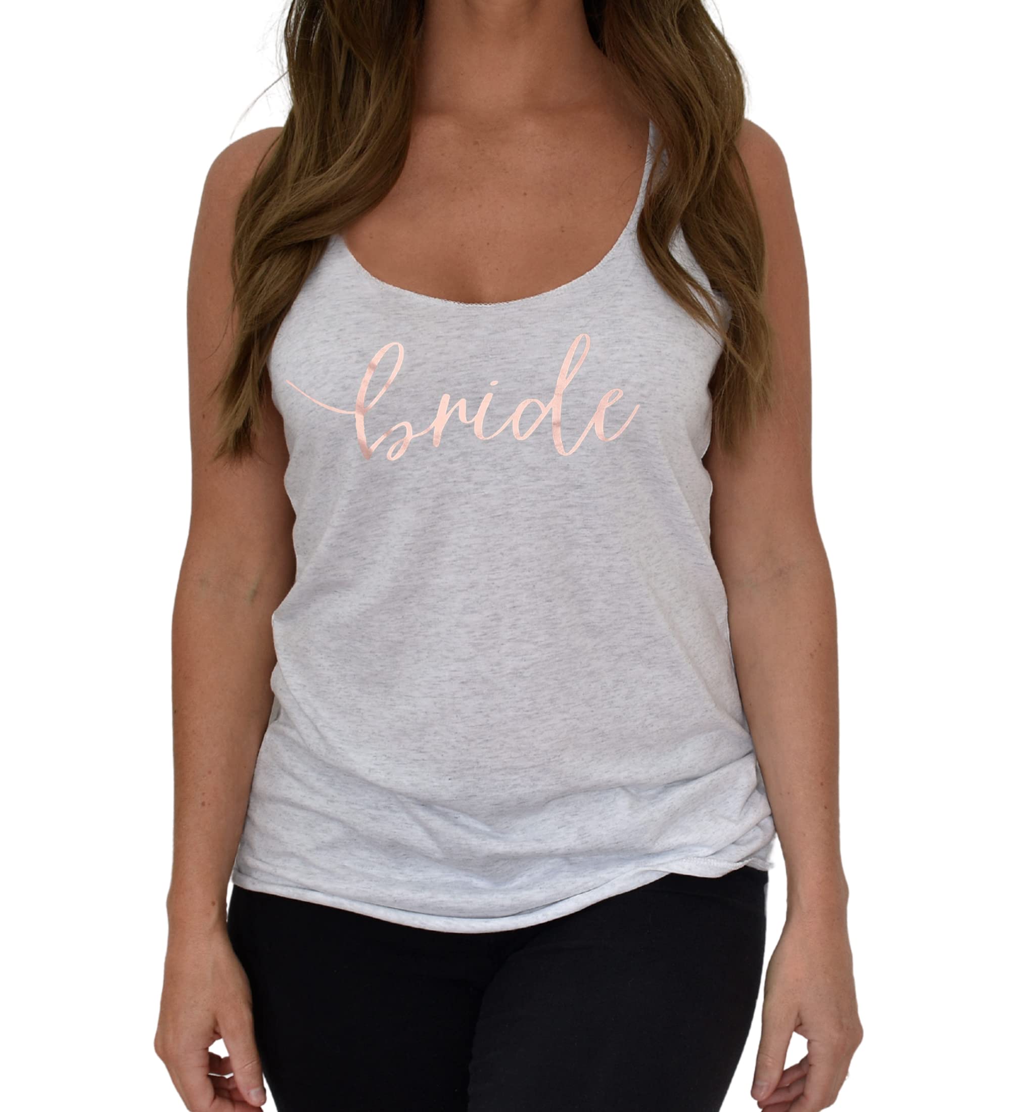 Rose Gold Bridal Party Tri-Blend Racerback Tank Top for Women - Perfect Bridesmaid Gift for Weddings, Bachelorette Parties & Girls' Night Out