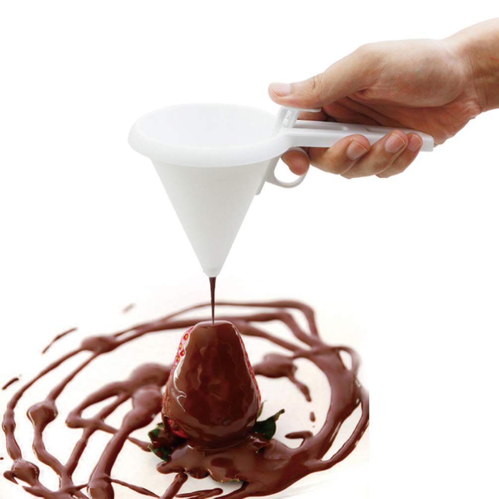 4-Pack Chocolate Funnel Set for Baking - Cream Icing, Powder & Liquid Pouring Funnel - Essential Kitchen Gadget for Dessert Decorating, Candy Making & Cake Decorating - Perfect for Home Bakers & Professional Chefs