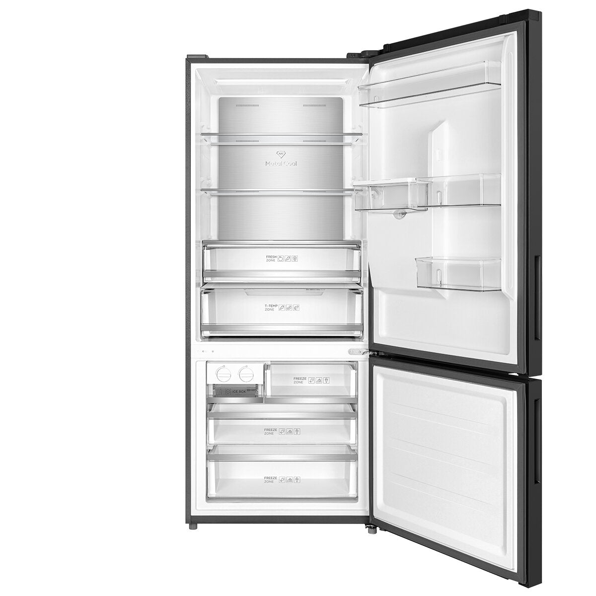 TCL 412L Bottom Mount Refrigerator - Matte Black (C440BFB) | Energy Efficient, Spacious Freezer & Fridge | Perfect for Kitchens, Apartments & Small Homes