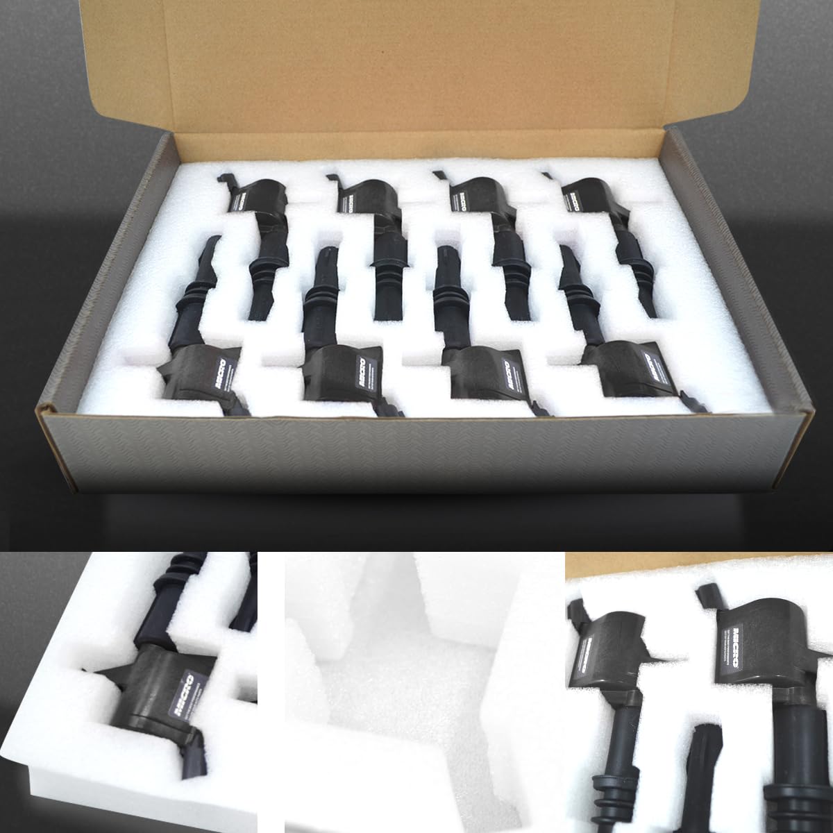 8-Piece Straight Boot Ignition Coil Pack Set - Compatible with Ford F-150, Expedition, Explorer, Lincoln, Mustang, Super Duty (4.6L 5.4L 6.8L) - Replaces DG511 C1541 FD508 - Perfect for Engine Performance & Smooth Acceleration