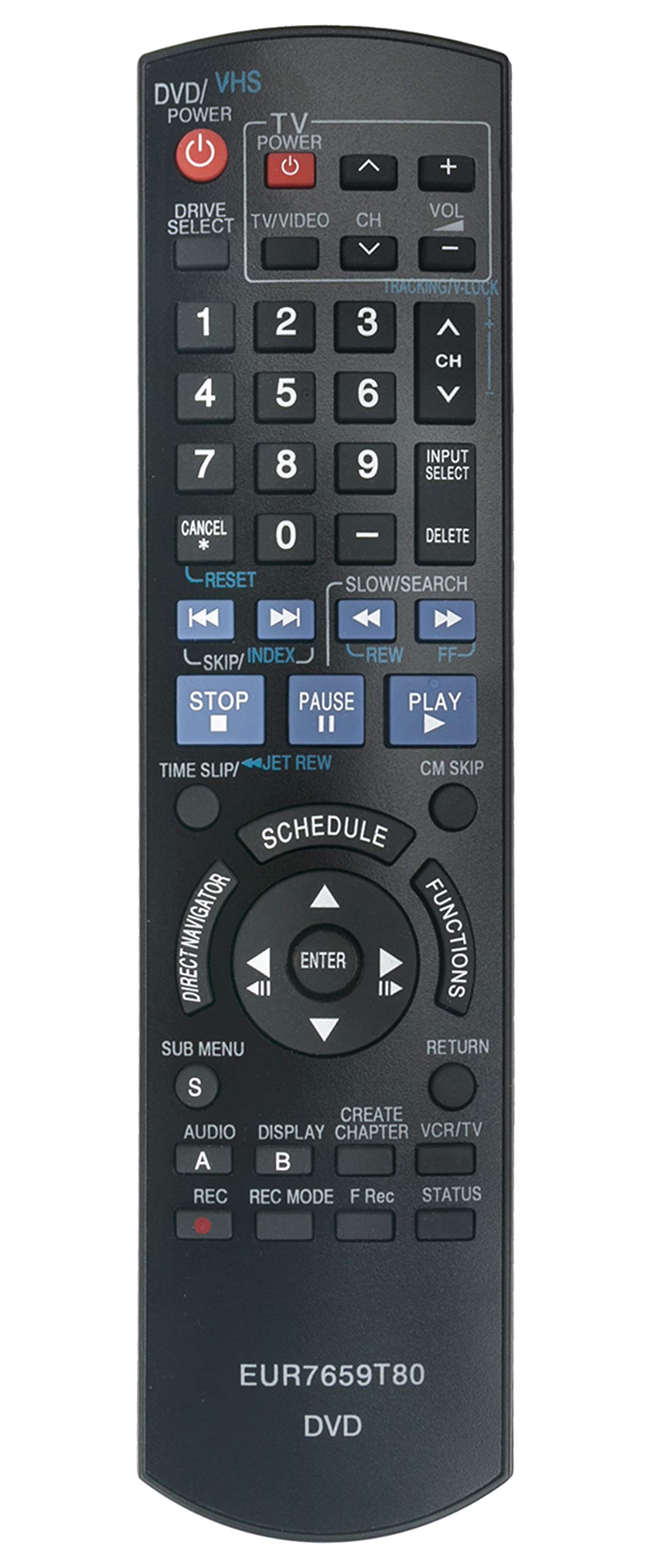 Panasonic DVD Recorder Remote Replacement for DMREZ47V/DMR-EZ47V/DMR-EZ475V Series - Compatible with DMREZ47VK/DMREZ47VP/DMR-EZ47VK/DMR-EZ47VP/DMR-EZ475VK/DMR-EZ475VPK Models - Perfect for Home Theater & Media Center Control
