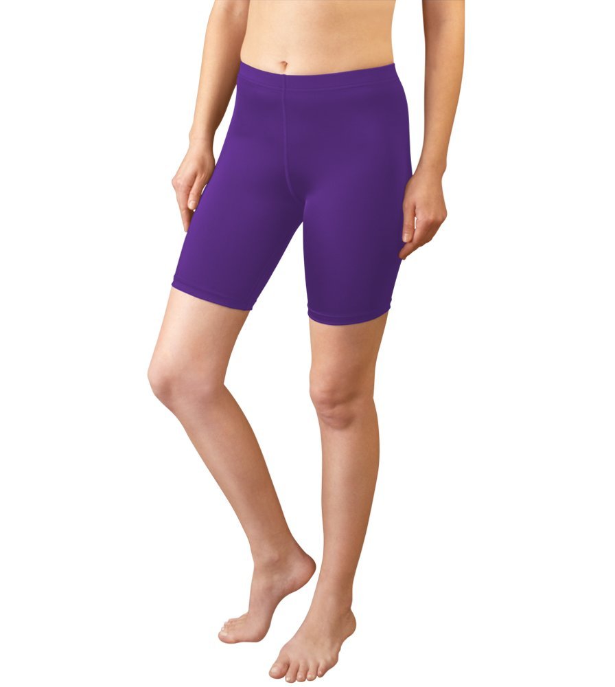 Women's High-Waisted Spandex Compression Workout Shorts - Breathable & Moisture-Wicking for Running, Yoga & Gym - Made in USA - Perfect for Fitness, Lounge & Active Lifestyle