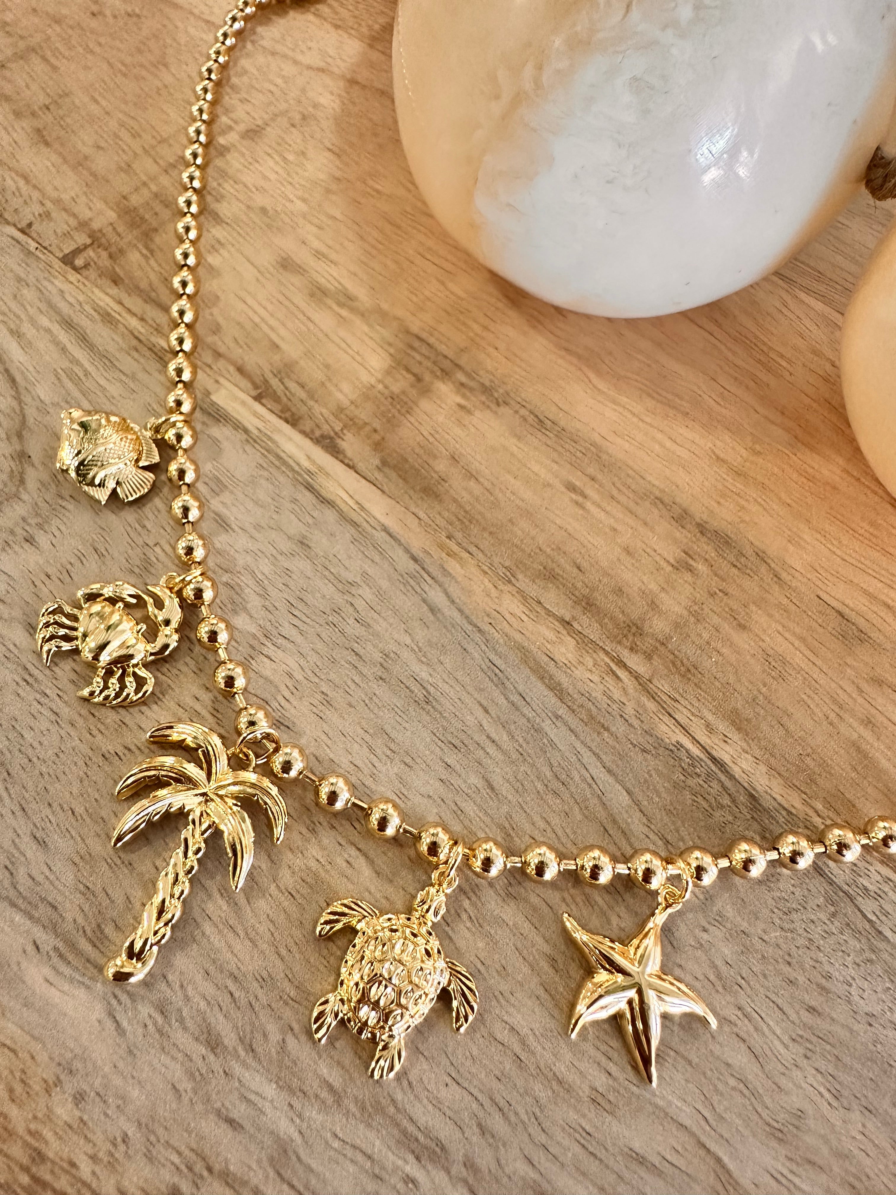 Beach Days Charm Necklace - Dainty Seashell Pendant Jewelry for Women - Perfect for Summer Vacations, Beach Weddings & Boho Fashion